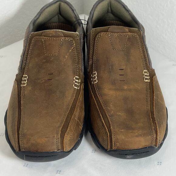 Skechers Men's DIAMETER-Zinroy Slip-on Loafer 7.5 NEW Leather MEMORY FOAM brown - Picture 3 of 9